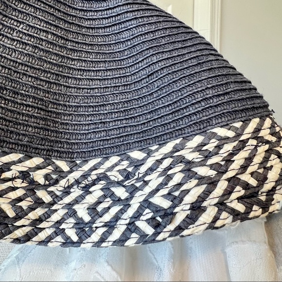 Floppy Navy Blue Paper Straw Sun Hat From Target - Picture 3 of 11